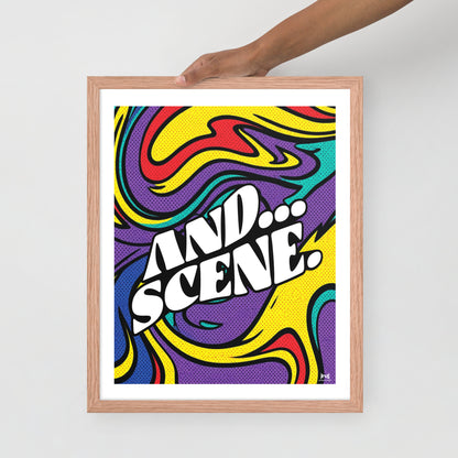 And Scene Abstract Swirls Multicoloured - Framed Wall Art Print