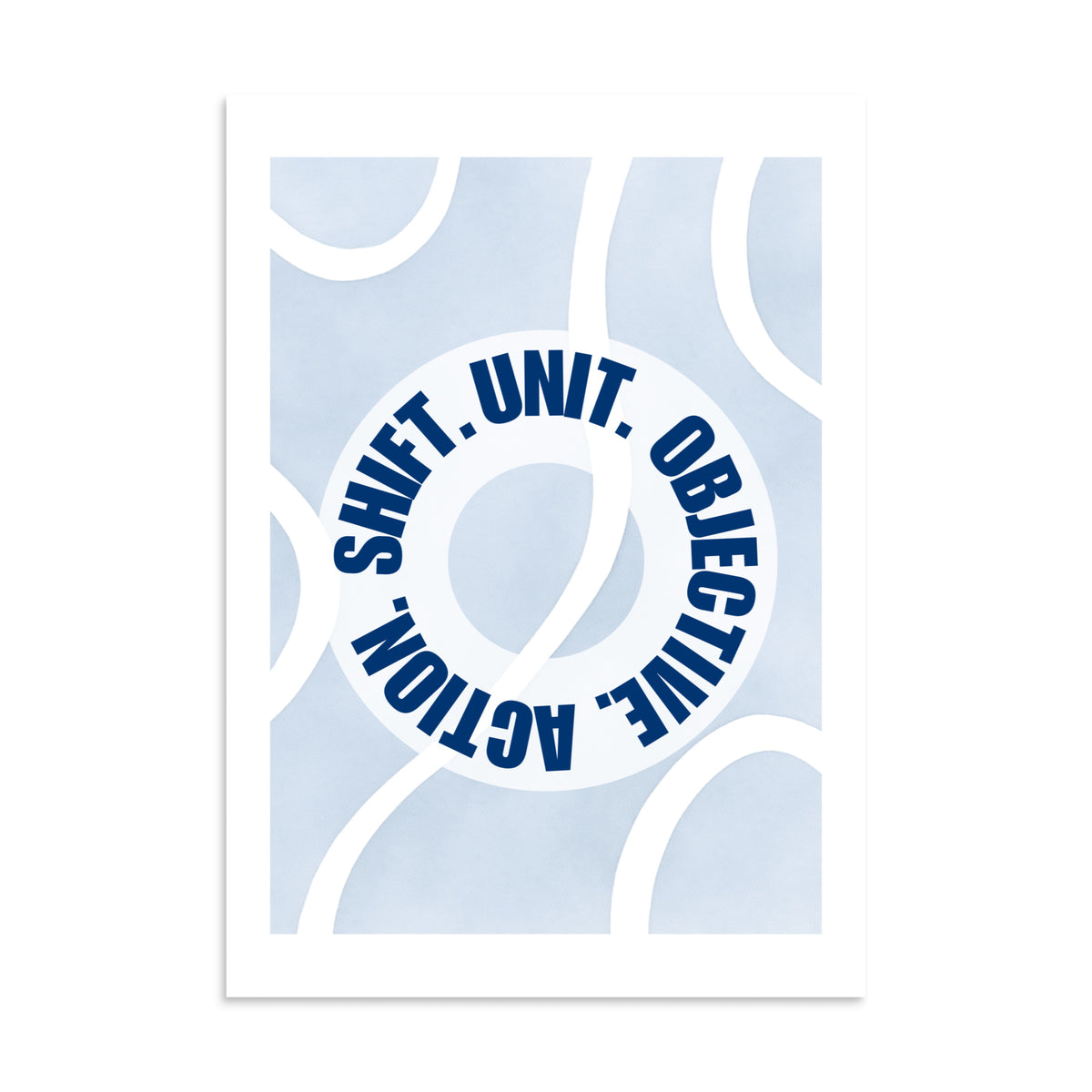 Unit Objective Action Shift Soft Blue Contours Wall Art Print