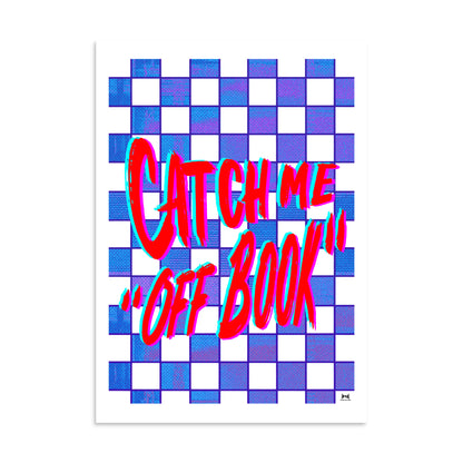 Catch Me "Off Book" Red and Purple Tones VHS Checkerboard Wall Art Print