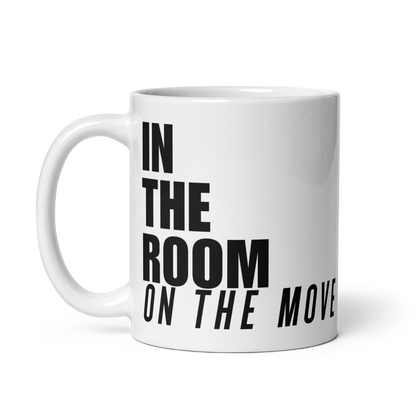 In The Room On The Move Black and White Mug