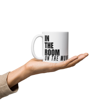 In The Room On The Move Black and White Mug