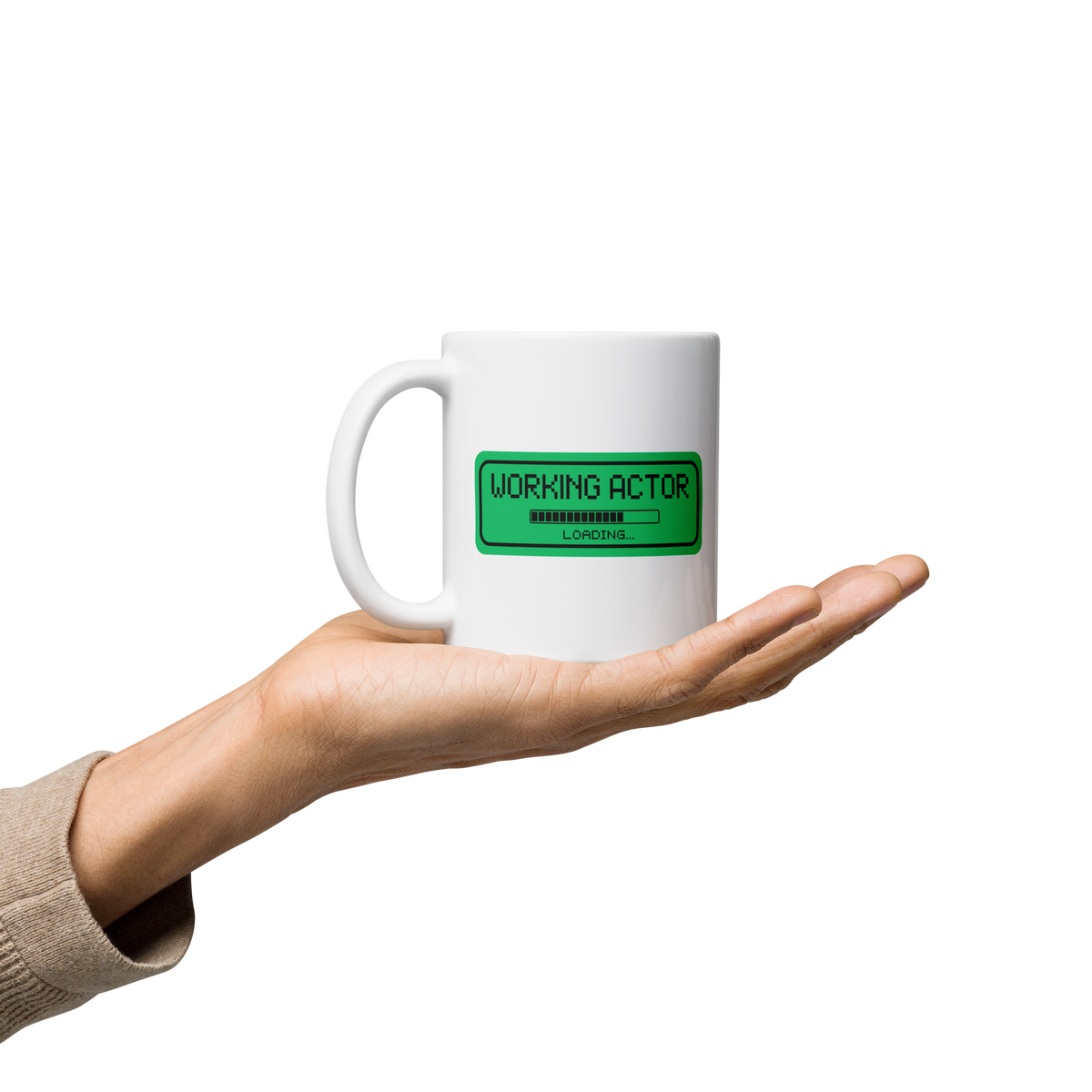Working Actor Loading Green Graphic Mug